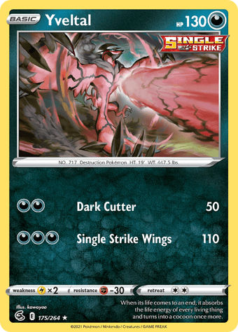 Yveltal Fusion Strike Pokemon Card
