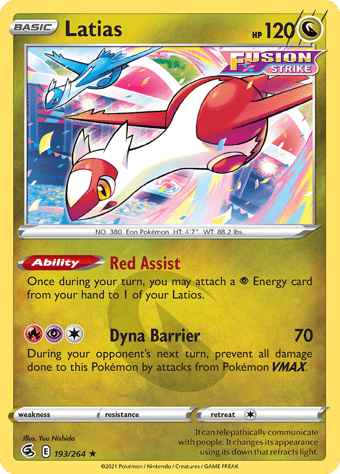 Latias Fusion Strike Pokemon Card