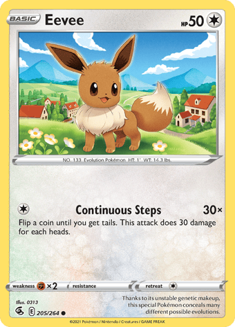 Eevee Fusion Strike Pokemon Card