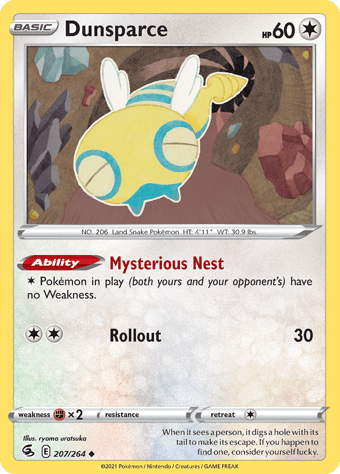 Dunsparce Fusion Strike Pokemon Card
