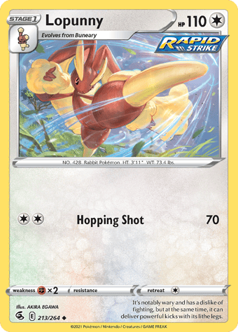 Lopunny Fusion Strike Pokemon Card