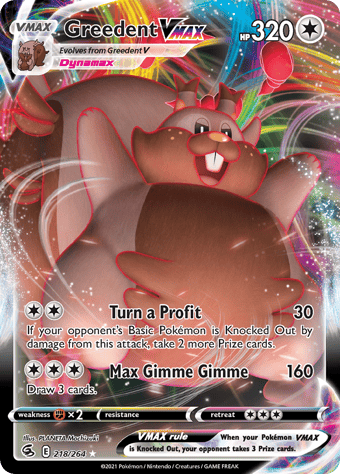 Greedent VMAX Fusion Strike Pokemon Card