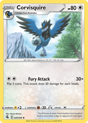 Corvisquire Fusion Strike Pokemon Card