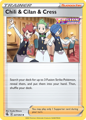 Chili & Cilan & Cress Fusion Strike Pokemon Card