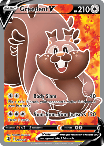 Greedent V Fusion Strike Pokemon Card