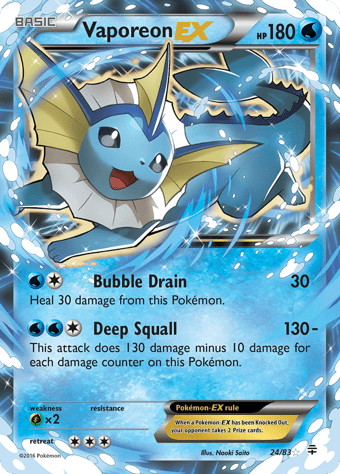 Vaporeon-EX Generations Pokemon Card