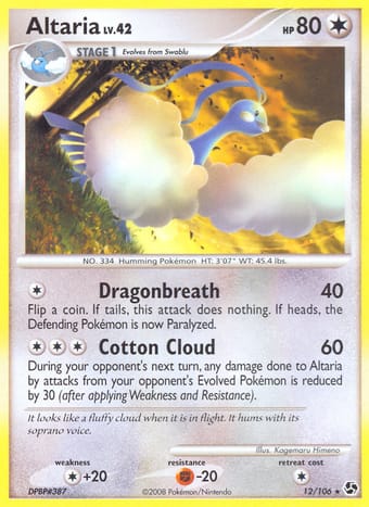 Altaria Great Encounters Pokemon Card