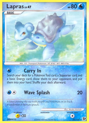 Lapras Great Encounters Pokemon Card