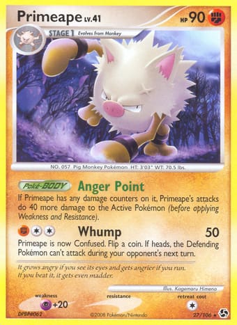 Primeape Great Encounters Pokemon Card