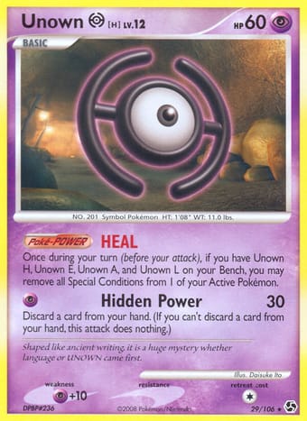 Unown H Great Encounters Pokemon Card