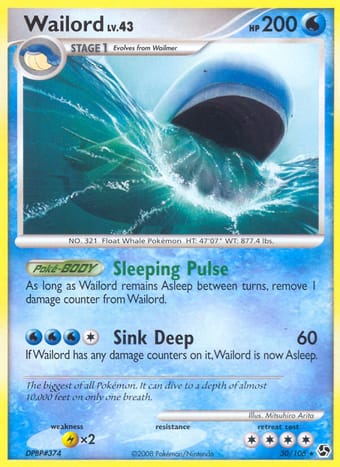 Wailord Great Encounters Pokemon Card