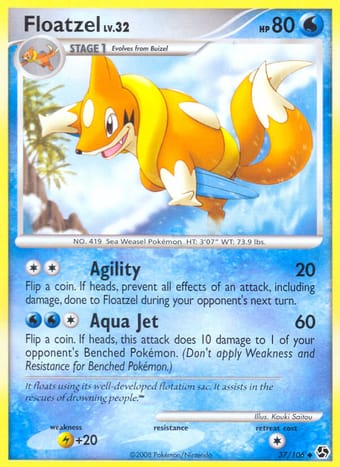 Floatzel Great Encounters Pokemon Card