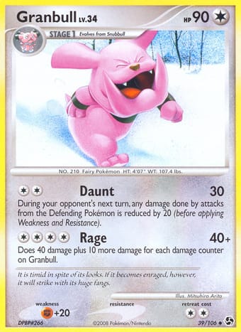 Granbull Great Encounters Pokemon Card