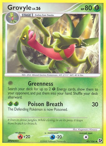Grovyle Great Encounters Pokemon Card