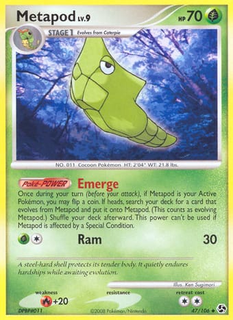 Metapod Great Encounters Pokemon Card