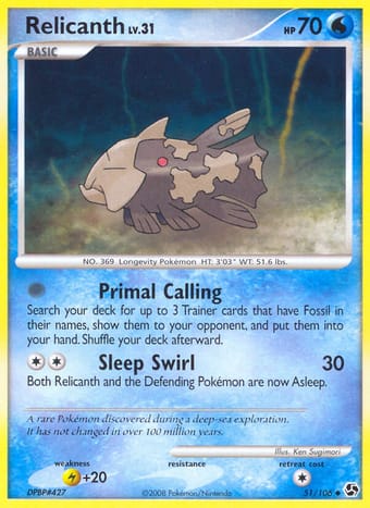 Relicanth Great Encounters Pokemon Card
