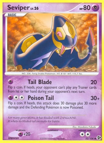 Seviper Great Encounters Pokemon Card