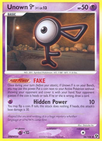 Unown F Great Encounters Pokemon Card