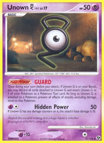 Unown G Great Encounters Pokemon Card
