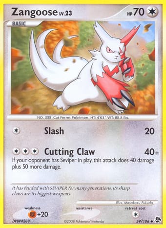 Zangoose Great Encounters Pokemon Card