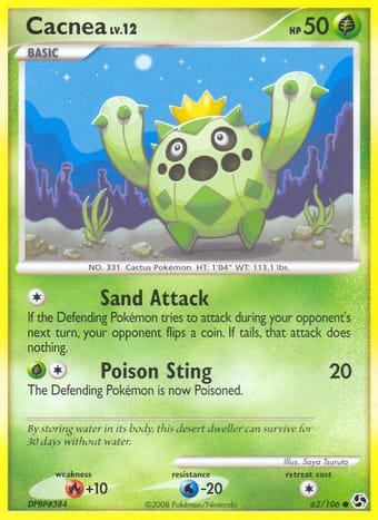 Cacnea Great Encounters Pokemon Card