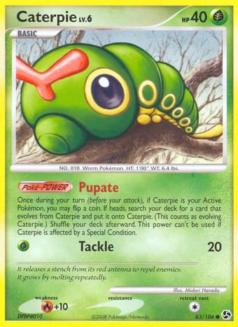 Caterpie Great Encounters Pokemon Card
