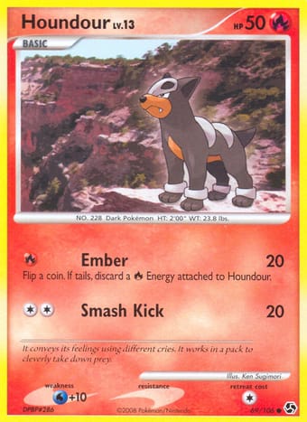 Houndour Great Encounters Pokemon Card