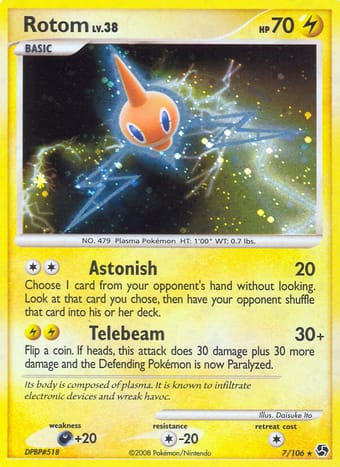 Rotom Great Encounters Pokemon Card