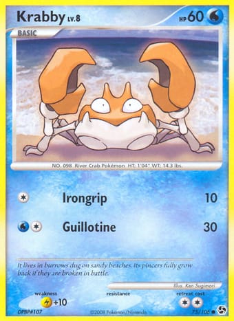 Krabby Great Encounters Pokemon Card
