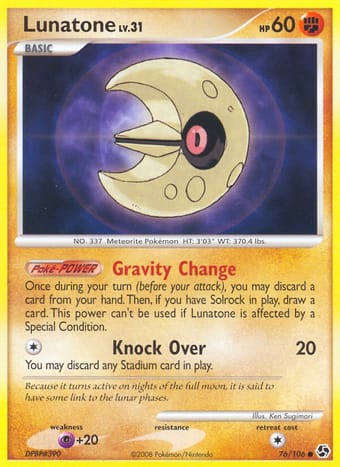 Lunatone Great Encounters Pokemon Card