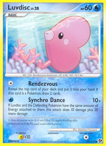 Luvdisc Great Encounters Pokemon Card