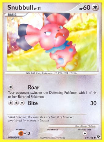 Snubbull Great Encounters Pokemon Card