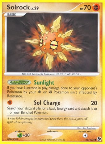 Solrock Great Encounters Pokemon Card