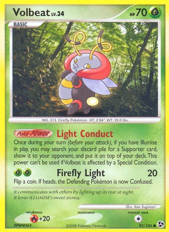 Volbeat Great Encounters Pokemon Card