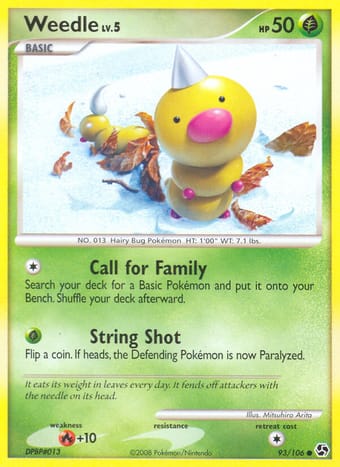 Weedle Great Encounters Pokemon Card