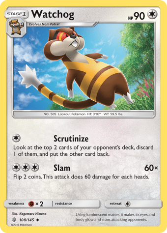Watchog Guardians Rising Pokemon Card