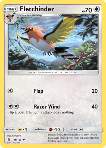 Fletchinder Guardians Rising Pokemon Card