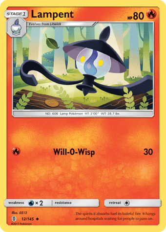 Lampent Guardians Rising Pokemon Card