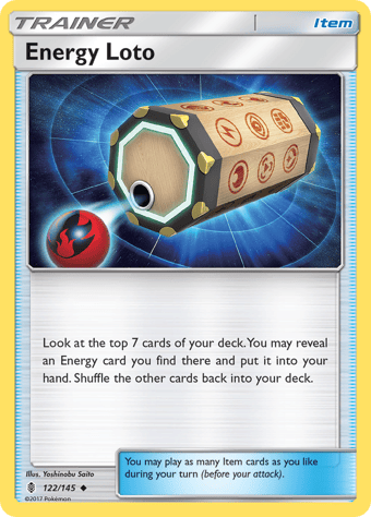 Energy Loto Guardians Rising Pokemon Card