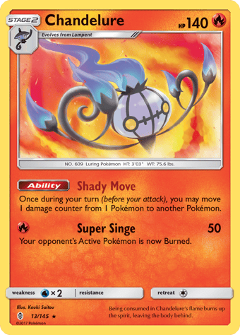 Chandelure Guardians Rising Pokemon Card