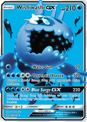Wishiwashi-GX Guardians Rising Pokemon Card