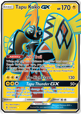 Tapu Koko-GX Guardians Rising Pokemon Card
