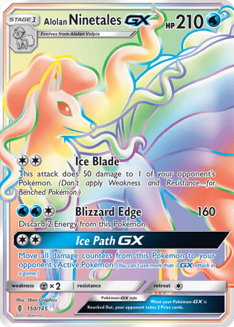 Alolan Ninetales-GX Guardians Rising Pokemon Card