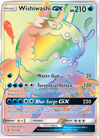 Wishiwashi-GX Guardians Rising Pokemon Card