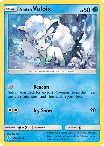 Alolan Vulpix Guardians Rising Pokemon Card