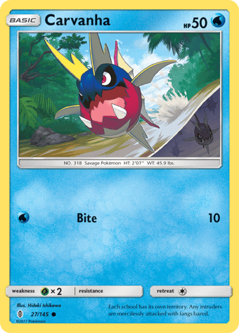 Carvanha Guardians Rising Pokemon Card