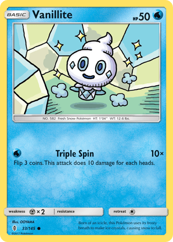 Vanillite Guardians Rising Pokemon Card