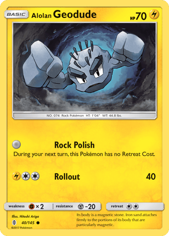 Alolan Geodude Guardians Rising Pokemon Card