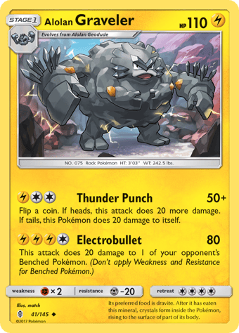 Alolan Graveler Guardians Rising Pokemon Card