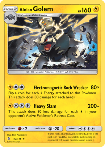 Alolan Golem Guardians Rising Pokemon Card